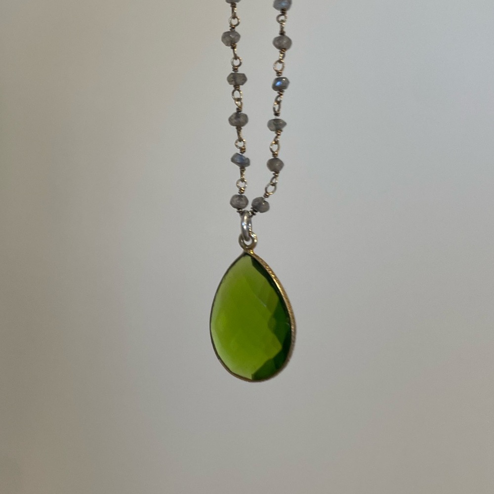 Beaded Glass Gemstone Necklace